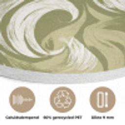 Abstract - Textuur - Groen Akoestische PET Vilt - Rond klein 838 -closeup_NL