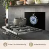 Kompas - Delfts blauw - Zwart keuken achterwand spatscherm klein -usp_NL