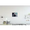 Stier - Zwart - Abstract - Horens textielposter latten blank klein -kinderkamer