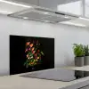 Bloemen - Vaas - Kleurrijk keuken achterwand spatscherm klein -3d_schuin