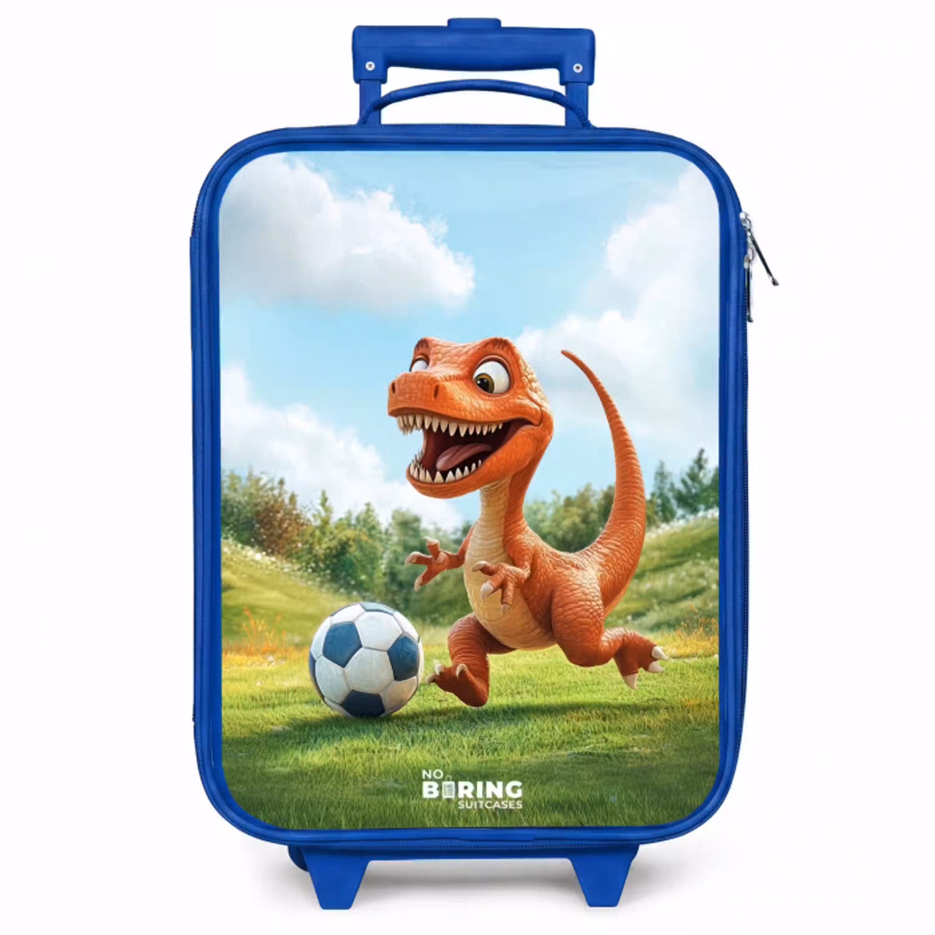 Voetbal - Dino - Sport Kinderkoffer - Blauw klein -zzz_website3d