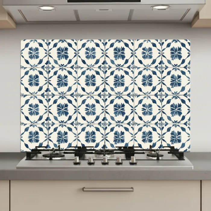 Grafisch - Tegel - Blauw keuken achterwand spatscherm klein 900 -3d_website