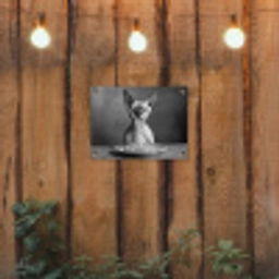 Sphynx - Kat - Dieren - Humor - Spaghetti - Zwart Wit tuinposter los doek klein -sfeer1