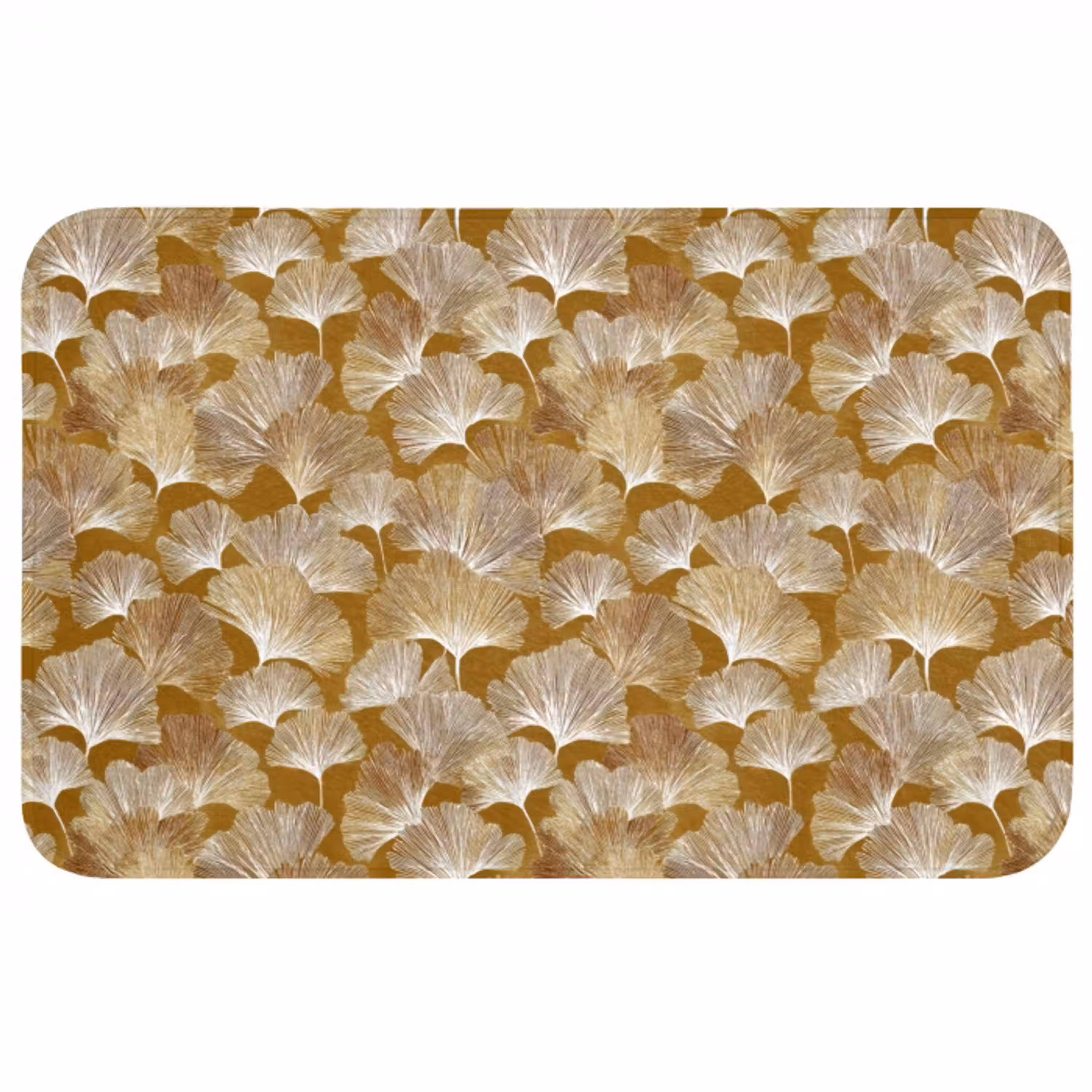Ginkgo - Bladeren - Goud Badmat middel 997 -3d