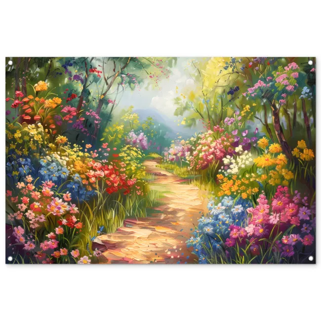 Tuinposter - Natuur - Landschap - Bloemen - Kleurrijk