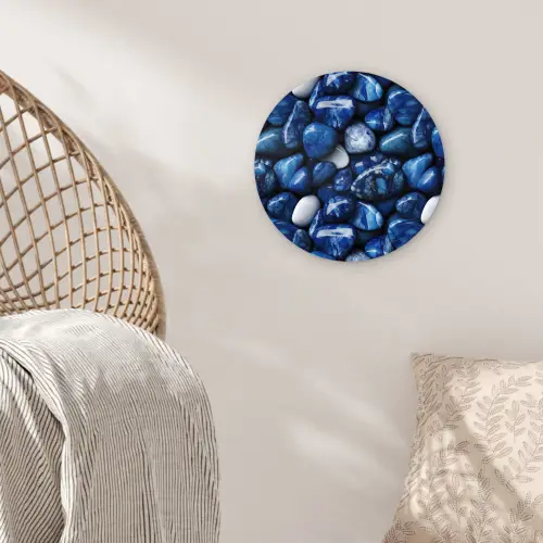 Luxe - Blauwe - Marmer - Stenen Wandcirkel plexiglas klein 852 -sfeer5