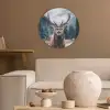 Hert - Dieren - Landschap - Winter - Sneeuw Akoestische PET Vilt - Rond klein -sfeer1