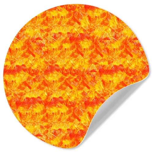 Verf - Oranje - Geel Wandcirkel behangsticker klein 186 -3d