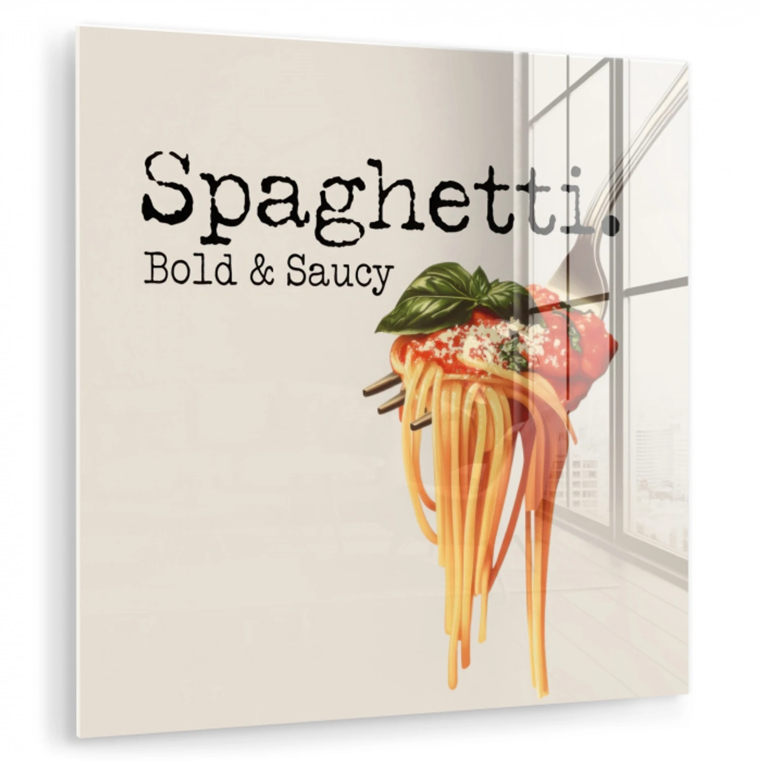 Spaghetti - tomatensaus - Parmezaanse kaas plexiglas 5mm klein -zzzproduct_nieuw