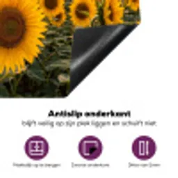 Zonnebloemen - Heuvellandschap - Geel Inductie beschermer vinyl 3mm middel -zzzzzzz-cc-onderkant