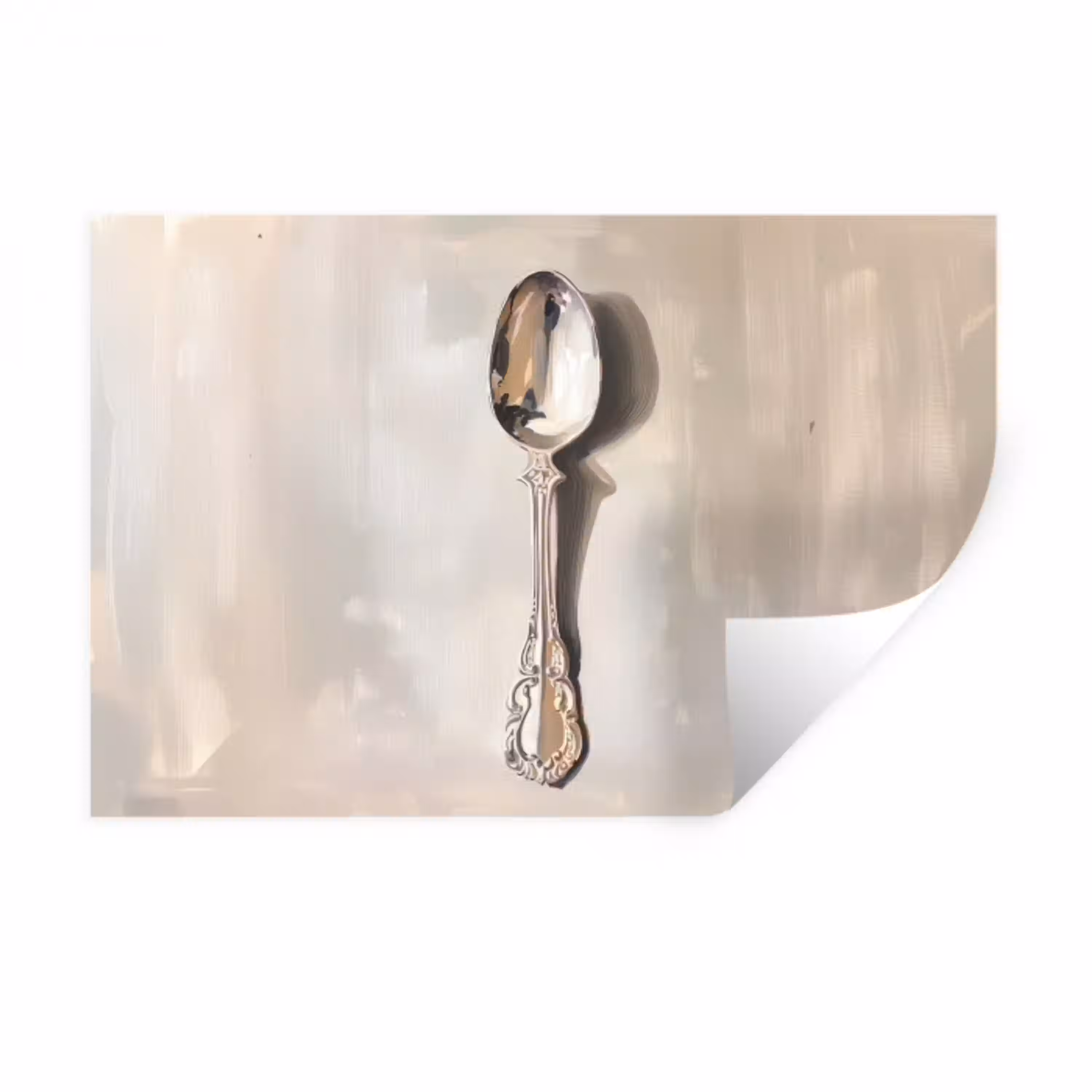 Lepel - Verf - Zilver Muursticker klein -3d