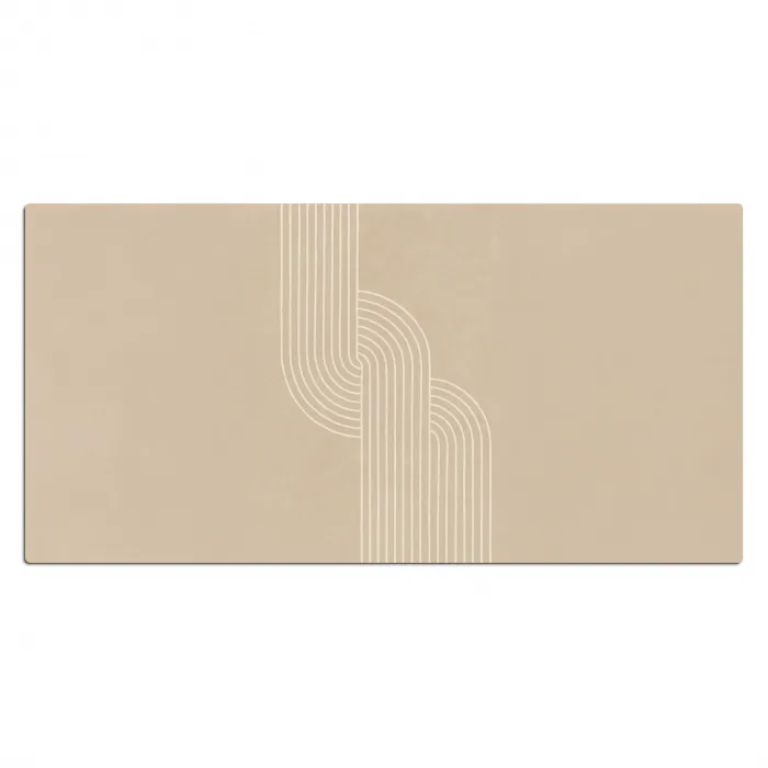 Parallelle lijnen - Lichte textuur - Beige Muismat XXL klein -3d_leeg