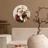 Kerstman - Rendier - Sneeuw - Kleurrijk Wandcirkel kunststof plaat 5mm dik klein -sfeer1