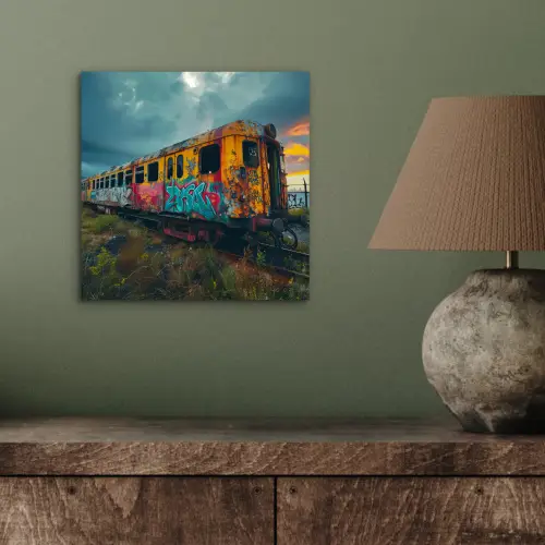 Graffiti - Trein - Street art - Verlaten aluminium wit klein -sfeer2