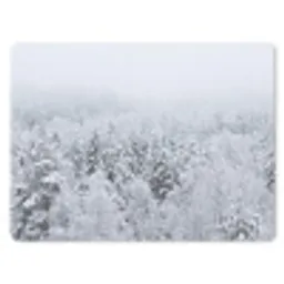 Bos - Sneeuw - Winter - Natuur - Wit muismat rubber klein -3d