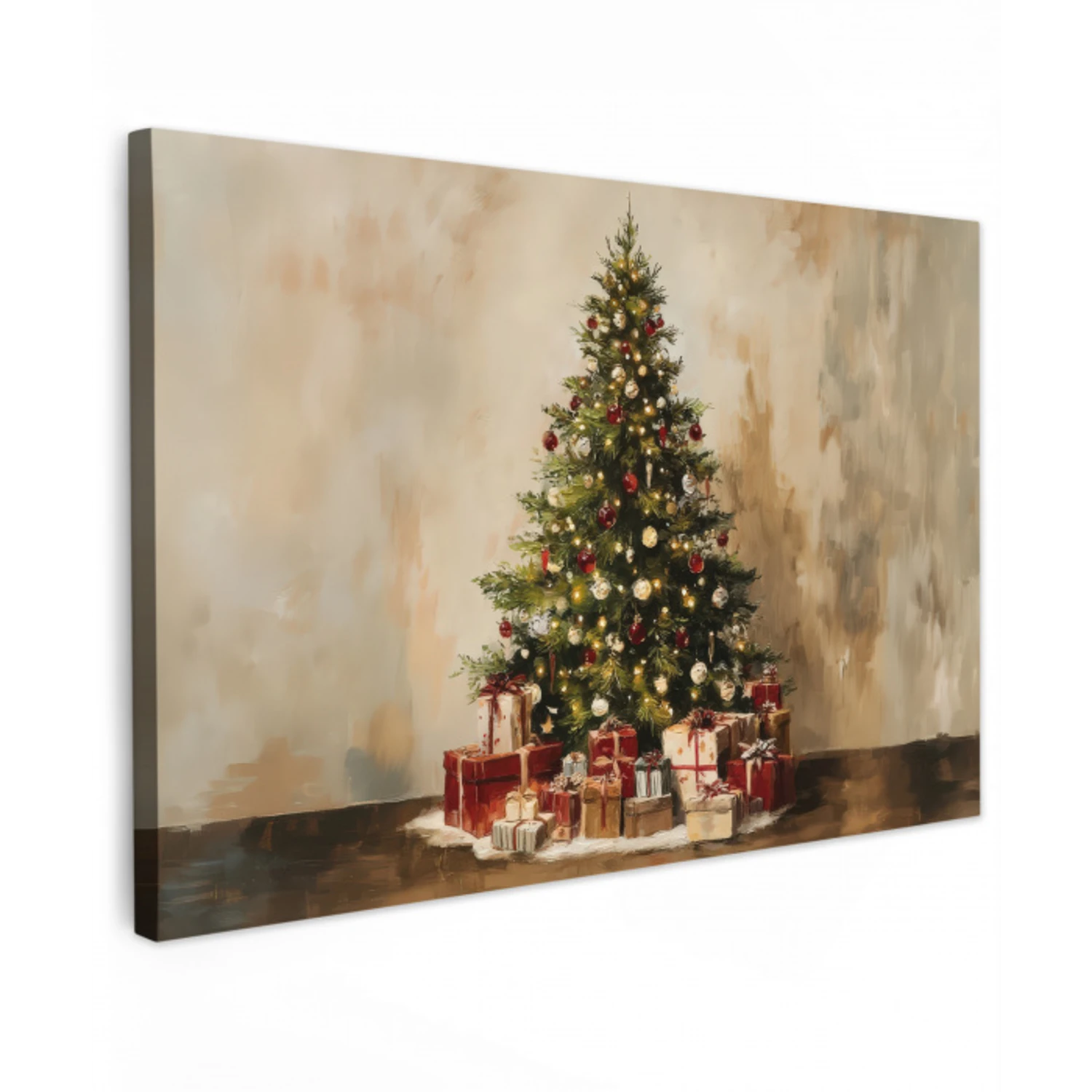 Kerstboom - Versierd - Kleurrijk canvas 2cm klein -z3d