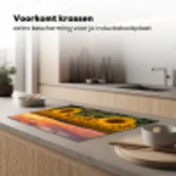 Zonnebloemen - Heuvellandschap - Geel Inductie beschermer vinyl 3mm klein -sfeer1