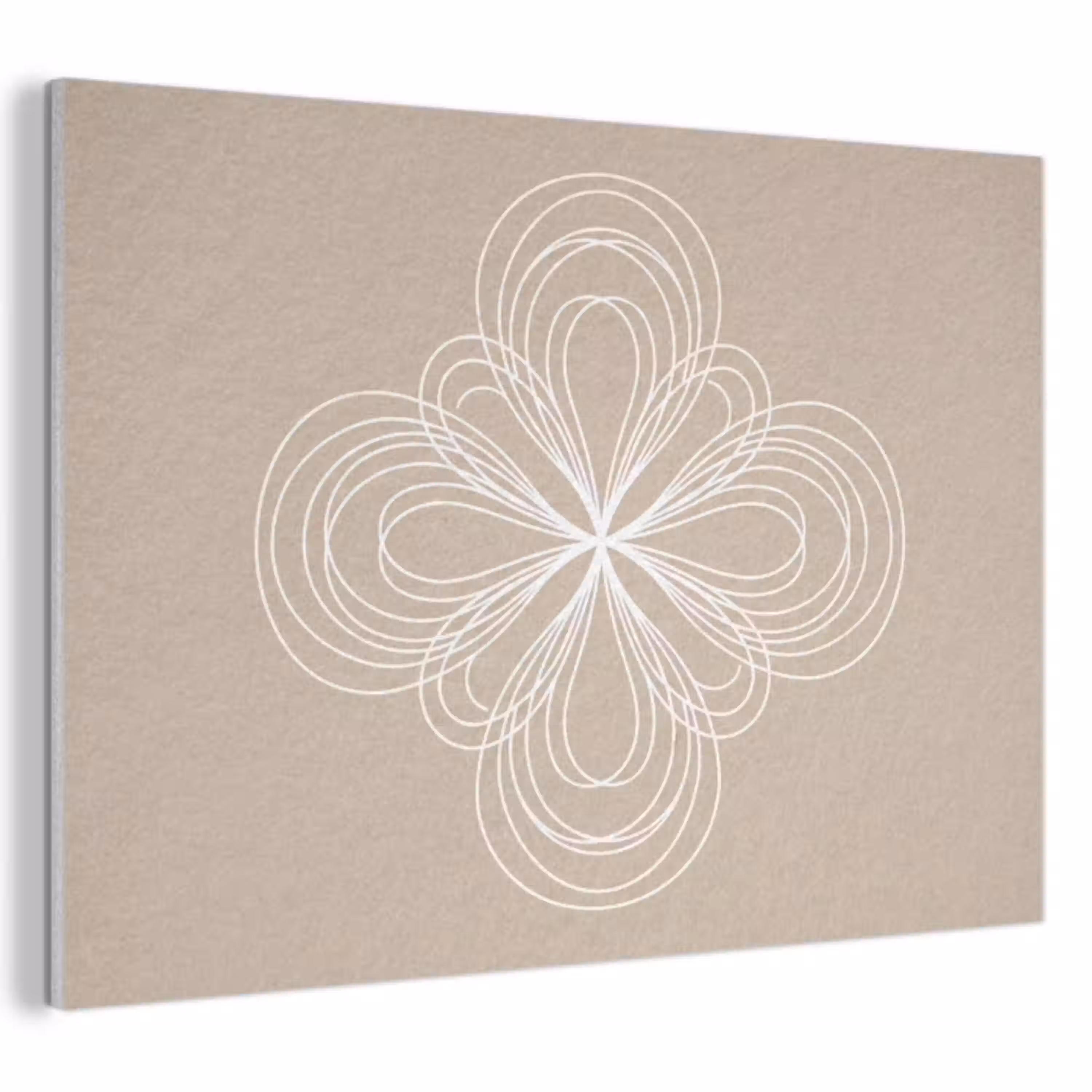 Patroon - Lijnen - Abstract - Minimalistisch - Beige PET vilt klein -3d