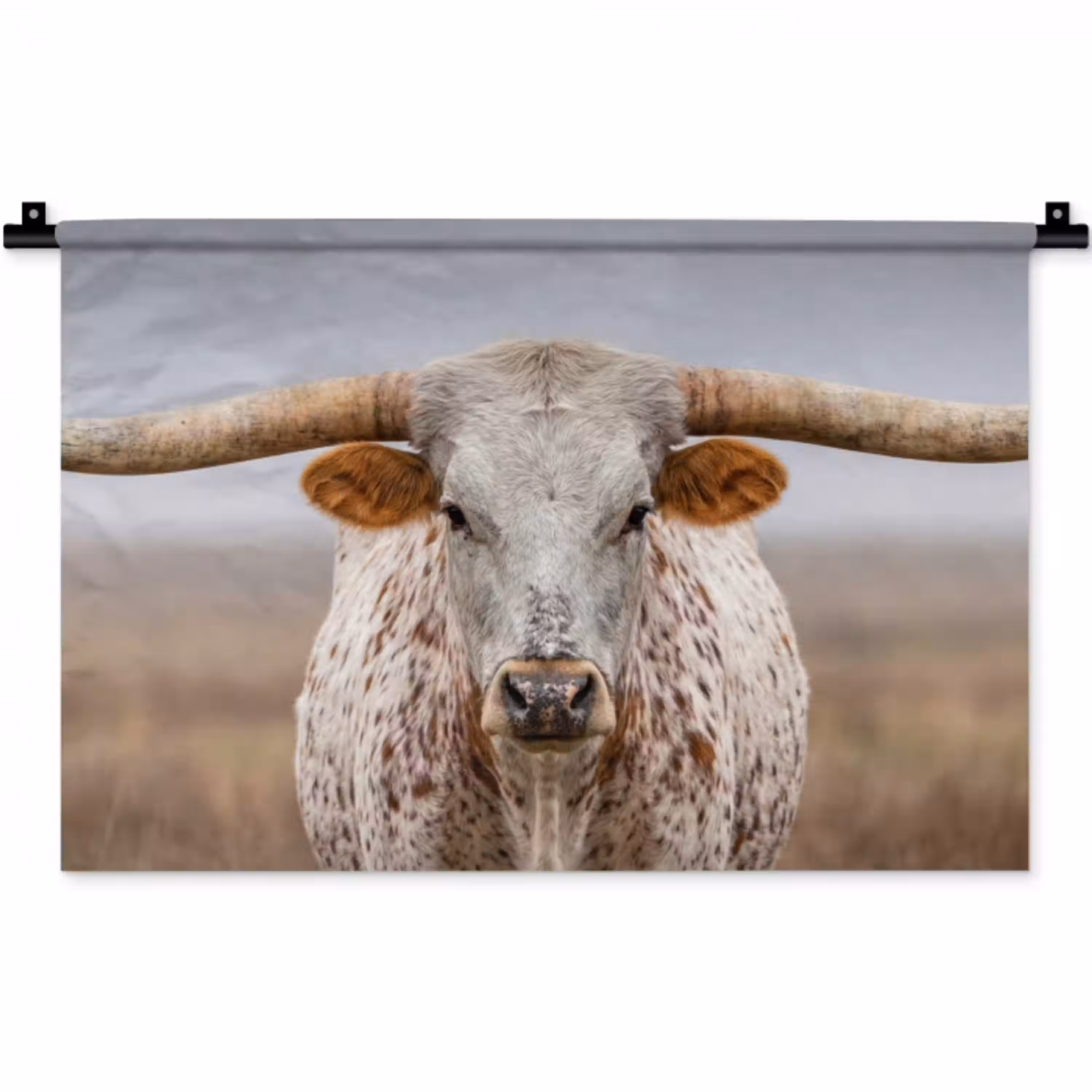Longhorn - Grasveld - Dier Wandkleed katoen klein -zz3d