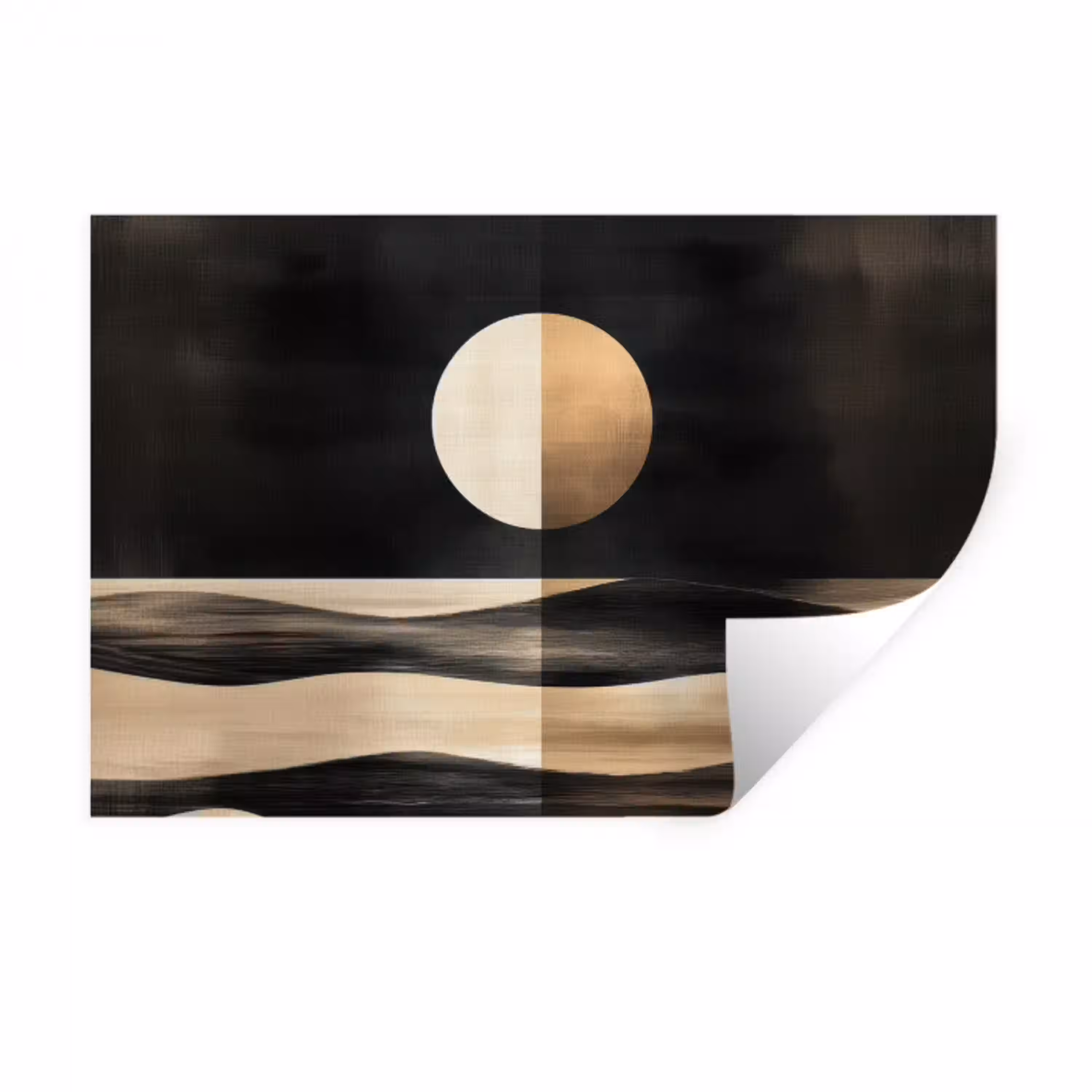 Maan - Cirkel - Goud Muursticker klein -3d