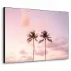 Palmbomen - Paars - Wolken - Lucht Textielframe - compleet frame klein -3d