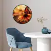 Vlinder - Bloemen - Oranje Fotolijst rond zonder passe partout klein -sfeer2