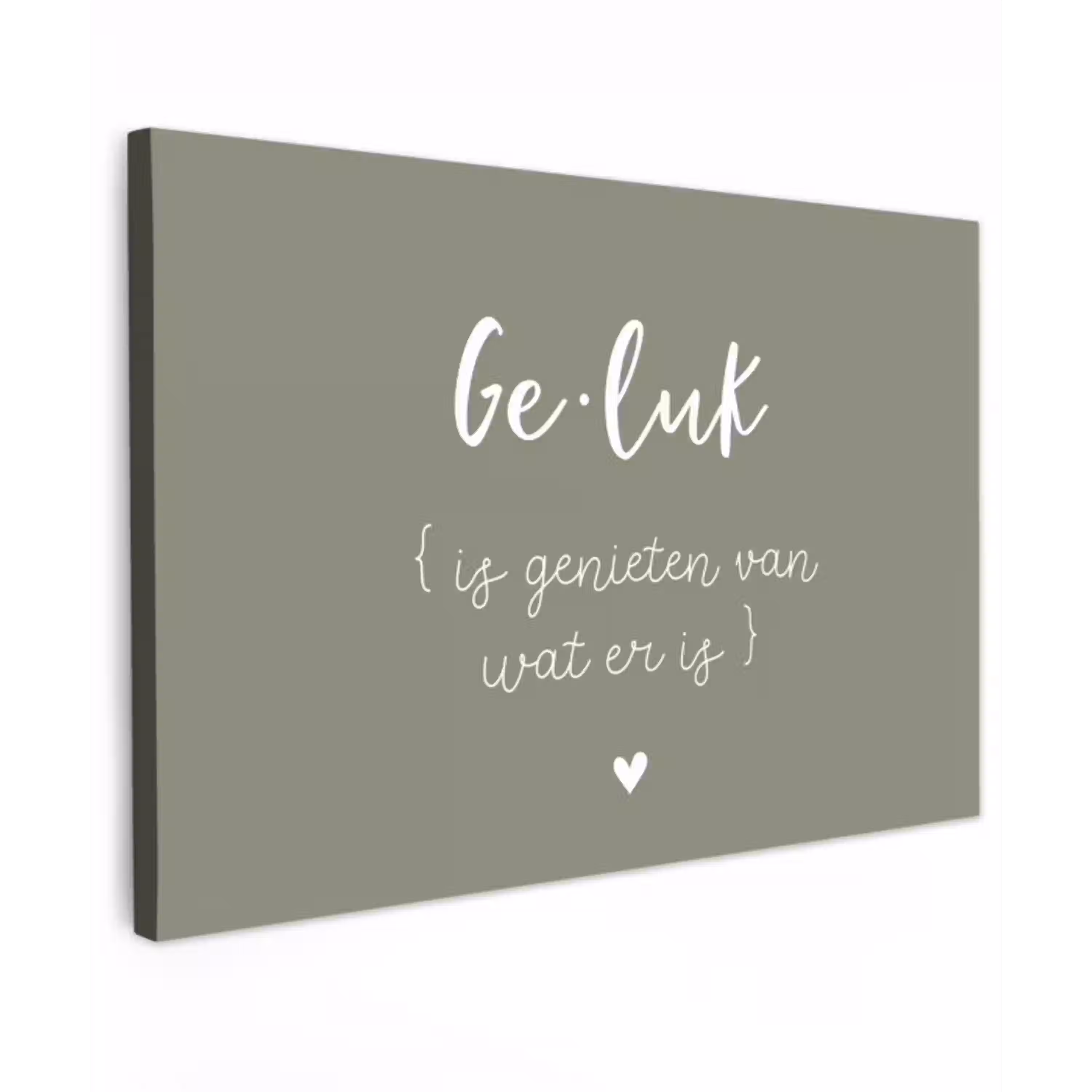 Geluk is genieten van wat er is - Quotes - Geluk definitie - Tekst - Woordenboek Tuinposter op houten frame 2 cm dik klein -3d