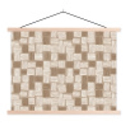 Blok - Patroon - Bruin textielposter latten blank klein 122 -3d