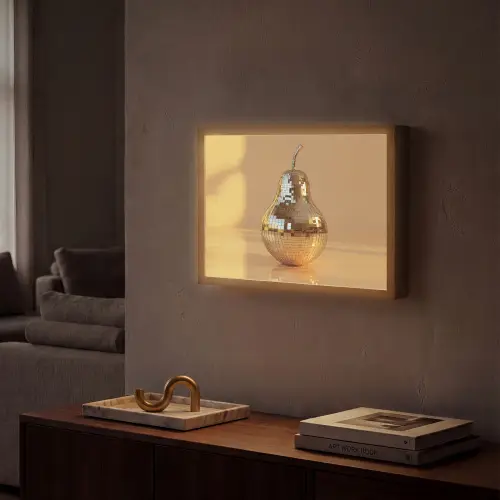 Goud - Disco - Glitter - Peer Light Box met batterij (Wandlamp) middel -sfeer1