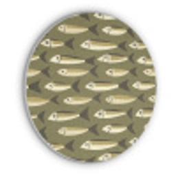 Vis - Patroon - Groen Akoestische PET Vilt - Rond klein 838 -3d