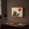 Street art - Chimpansee - Ballon - Graffiti - Banksy Style Light Box met batterij (Wandlamp) middel -sfeer1