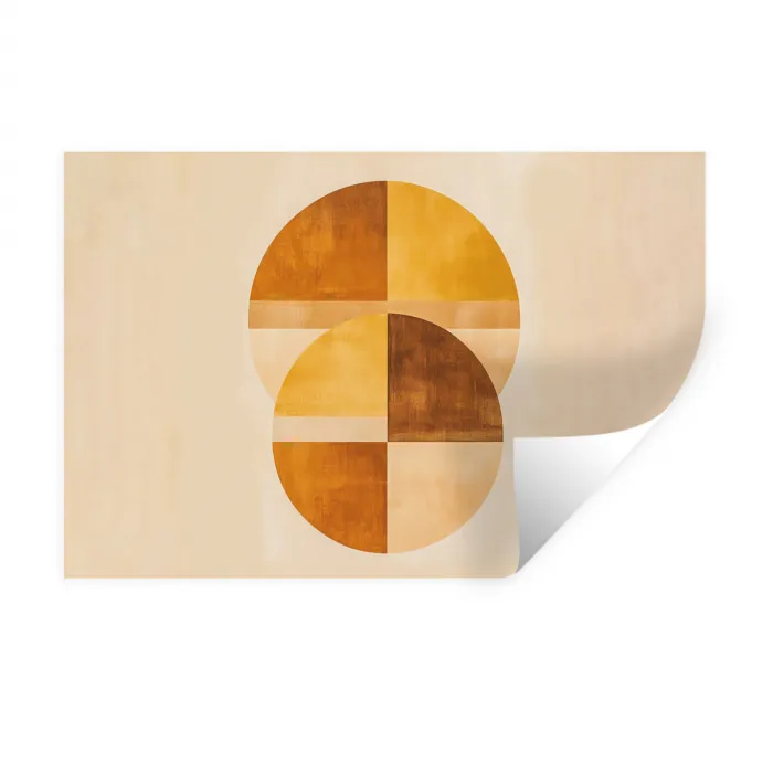 Cirkels - Geel - Minimalistisch Muursticker klein -3d