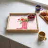 Cowboylaarzen - Roze - Boeket - Bloemen Dienblad Rechthoek middel -sfeer2