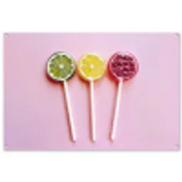 Lolly - Snoep - Citrus tuinposter los doek groot -3d