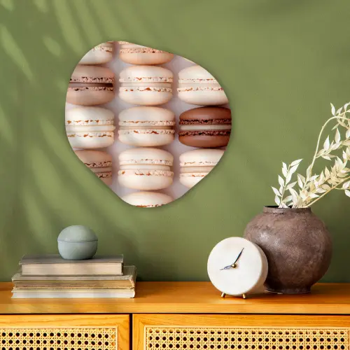 Macarons - Beige - Bruin Wandcirkel Organisch Forex 3mm klein -sfeer2
