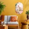 Bloemen - Huizen - Dorp Wandcirkel Ovaal Forex klein -sfeer4