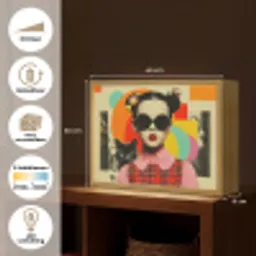 Meisje - Zonnebril - Kat - Retro Light Box met batterij (Wandlamp) middel -USP_websiteoverzichtNL
