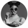 Vrouw - Pasta - Zonnebril Wandcirkel plexiglas klein -3d