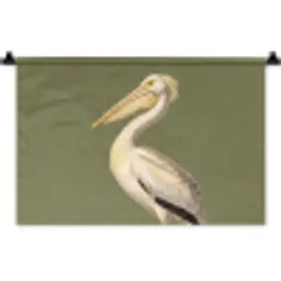 Pelikaan - Wit - Vogel - Klassiek - Natuur Wandkleed katoen klein -zz3d