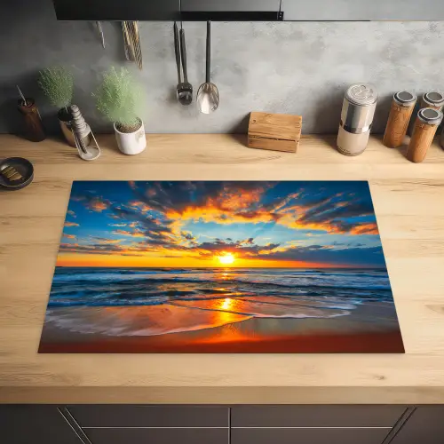 Schittering op de Golven bij Zonsondergang Inductie beschermer vinyl 3mm klein -sfeer5