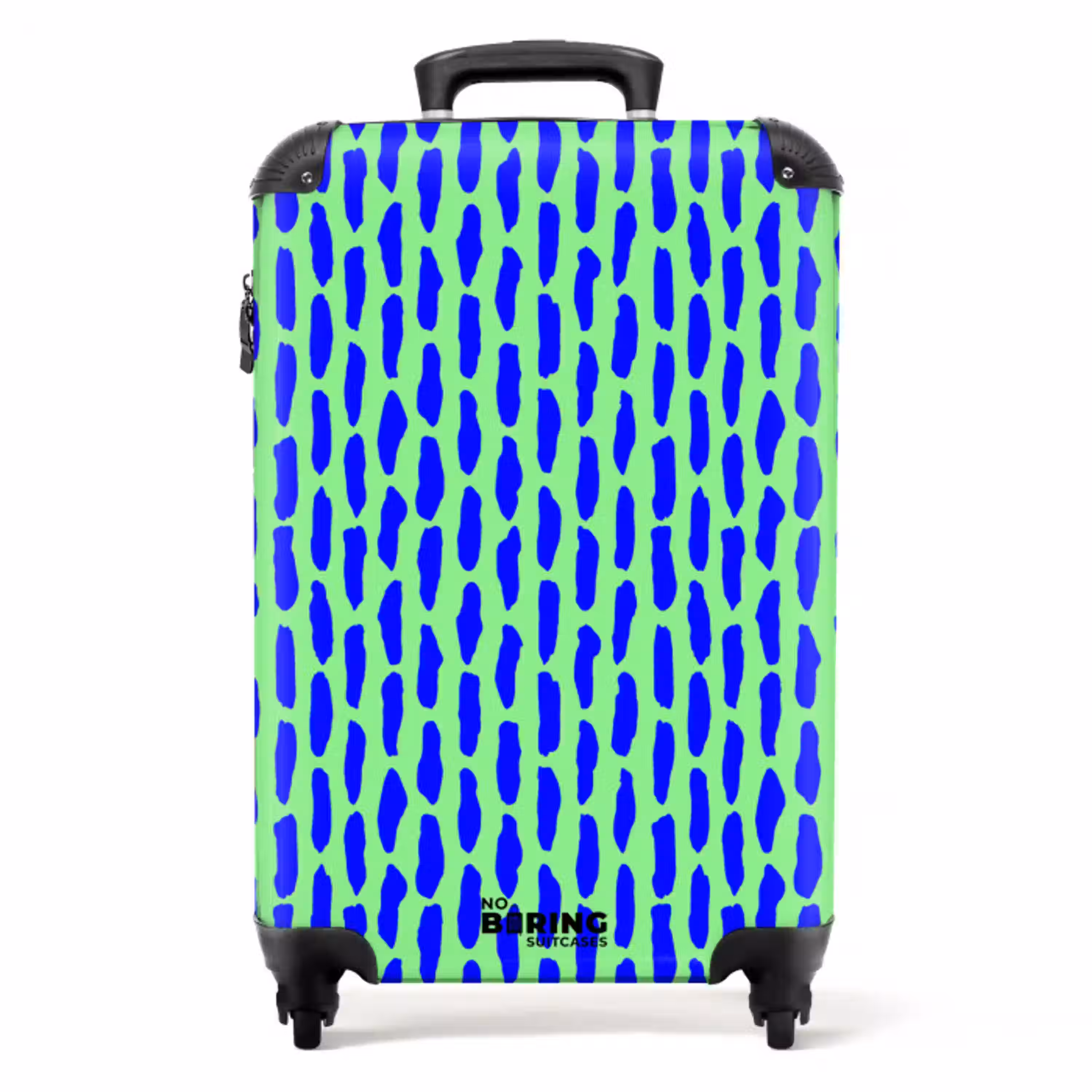Blauw patroon op mintgroen NBS - Handbagage koffer - Volwassenen Unisex middel -productfoto_recht