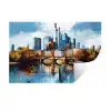 Bomen Frankfurt- Stad - Skyline - Brug Muursticker klein -3d