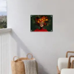 Vrouw - Vruchten - Papaja - Ananas tuinposter los doek klein -sfeer8