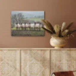 Schapen - Rij - Weide - Dieren - Platteland PET vilt klein -sfeer4