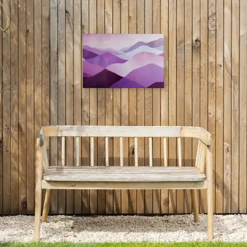 Abstract - Heuvels - Landschap - Paars Tuinposter op houten frame 2 cm dik klein -sfeer4