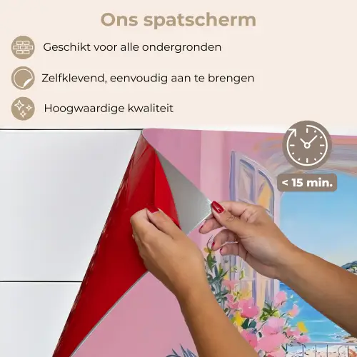 Roze - Buiten - Verf keuken achterwand spatscherm klein -spatscherm_NL