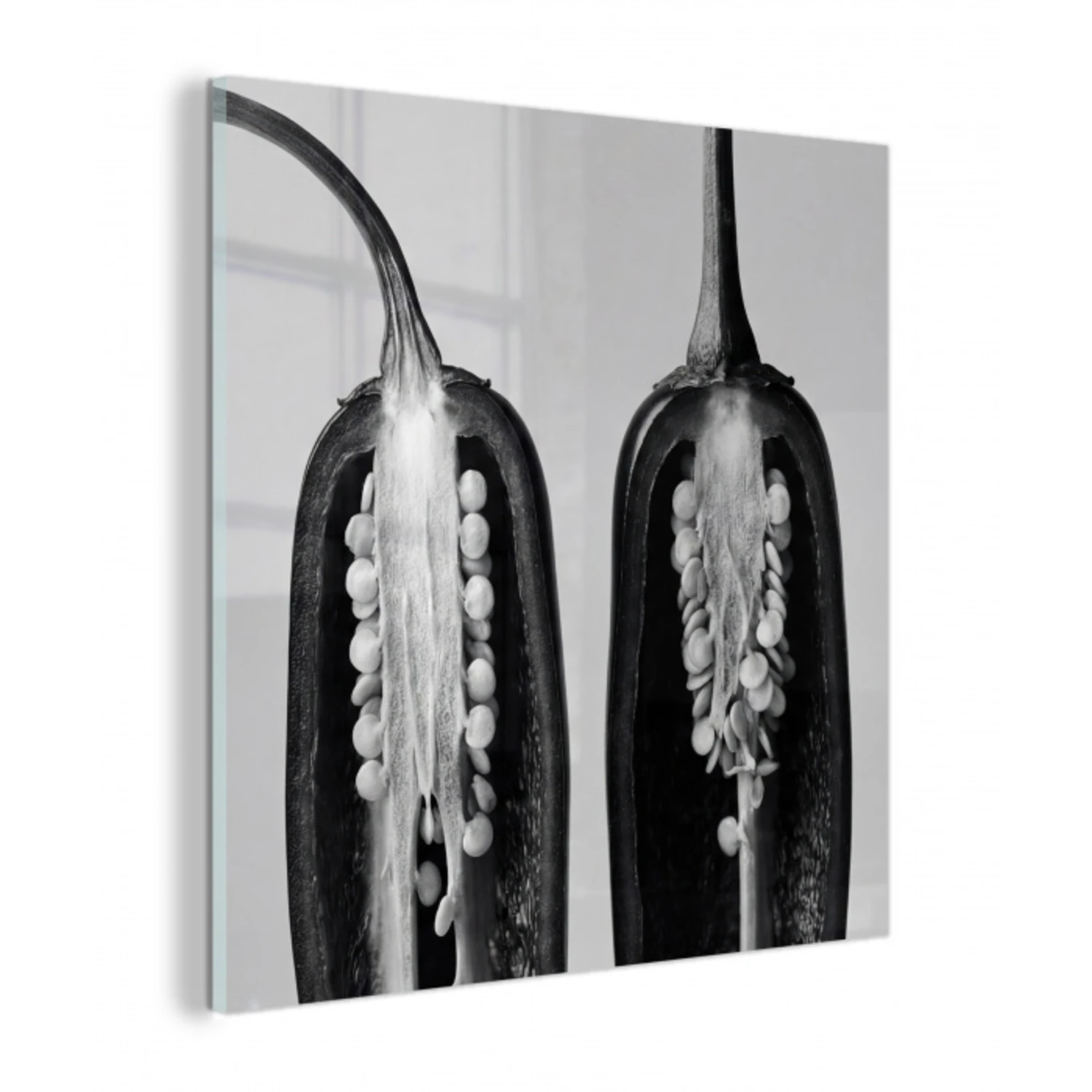 Pepers - Zwart - Wit - Zaadlijsten plexiglas 5mm klein -z3d