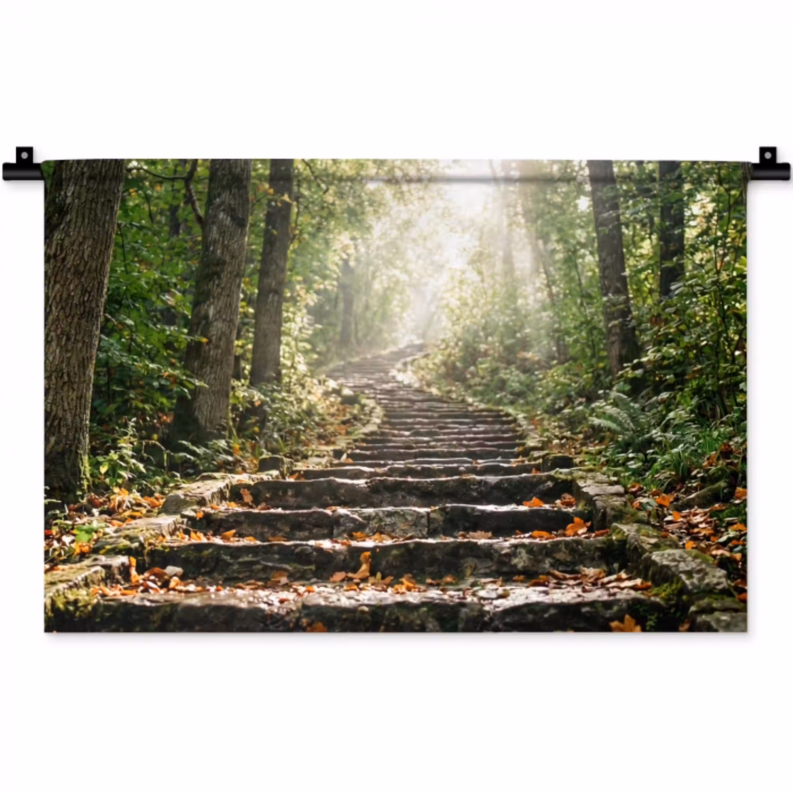 Stenen - Trap - Bos - Natuur Wandkleed katoen klein -zz3d