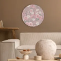 Pioenrozen - Vingerhoedskruid - Pink Akoestische PET Vilt - Rond klein -sfeer1