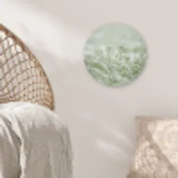 Grassen - Minimalistisch - Groen Wandcirkel kunststof plaat 5mm dik klein -sfeer5